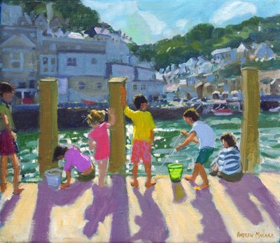 Pesca en el muelle, Looe, 2015 de Andrew Macara